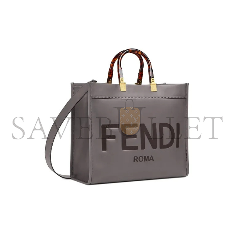 F**di sunshine medium gray leather tote bag 8bh386abvlf1bzc (35*31*17cm)